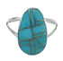 Southwest Turquoise Inlay Jewelry Genuine Sterling Silver Ring Size 6-3/4 AX85973